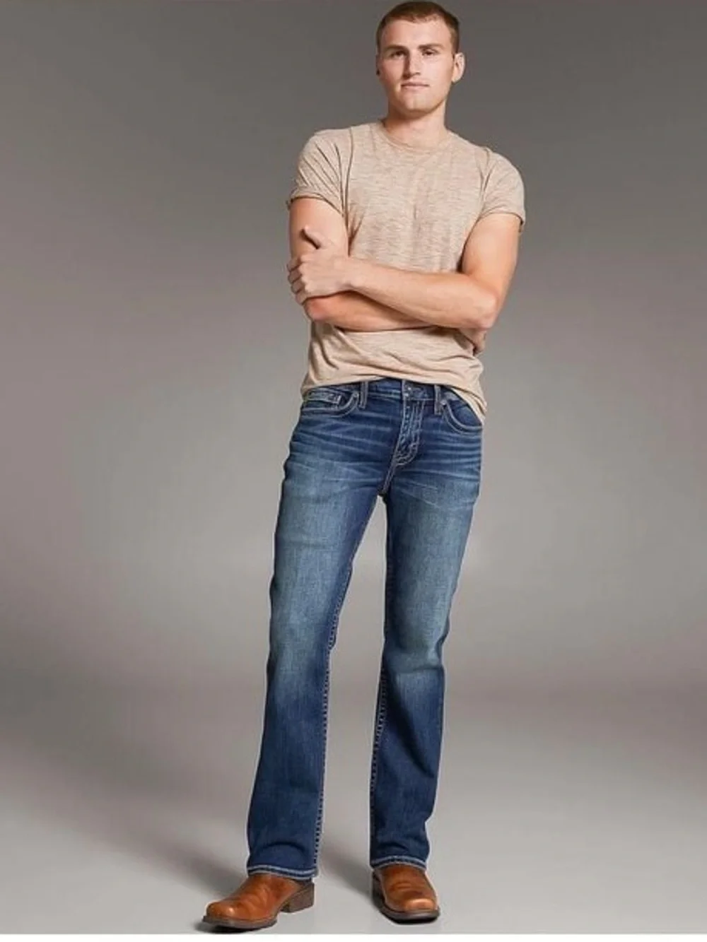 BKE Aiden western bootcut jeans contrast stitching can be unisex size 26S